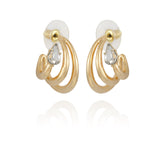 Goldtone Crystal Stone Small Hoop Earring