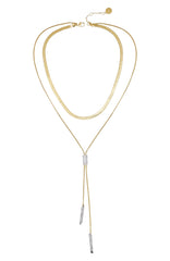 Layered Goldtone & Crystal Pendant Necklace