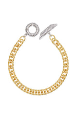 Goldtone & Crystal Toggle Chain Bracelet