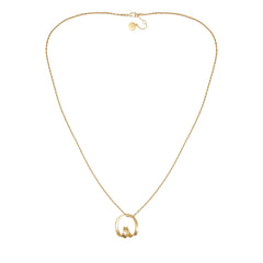 Goldtone Herringbone Chain Long Necklace
