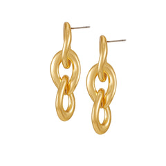 Goldtone Interlocked Link Drop Earrings