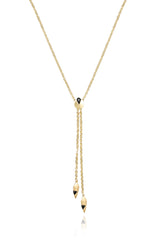 Goldtone & Black Drop Pendant Necklace