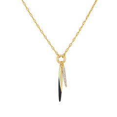 Pendant Necklace With Black And Crystal Accents