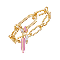 Pink And Pave Stone Bracelet