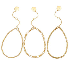 3 Piece Goldtone Chain Bracelets