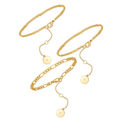 3 Piece Goldtone Chain Bracelets