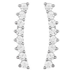 Cubic Zirconia Climber Earrings