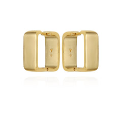 Brass Rectangle Hoop Earrings