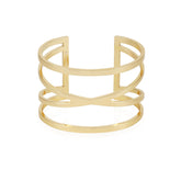 Goldtone Twisted Double Cuff Bracelet