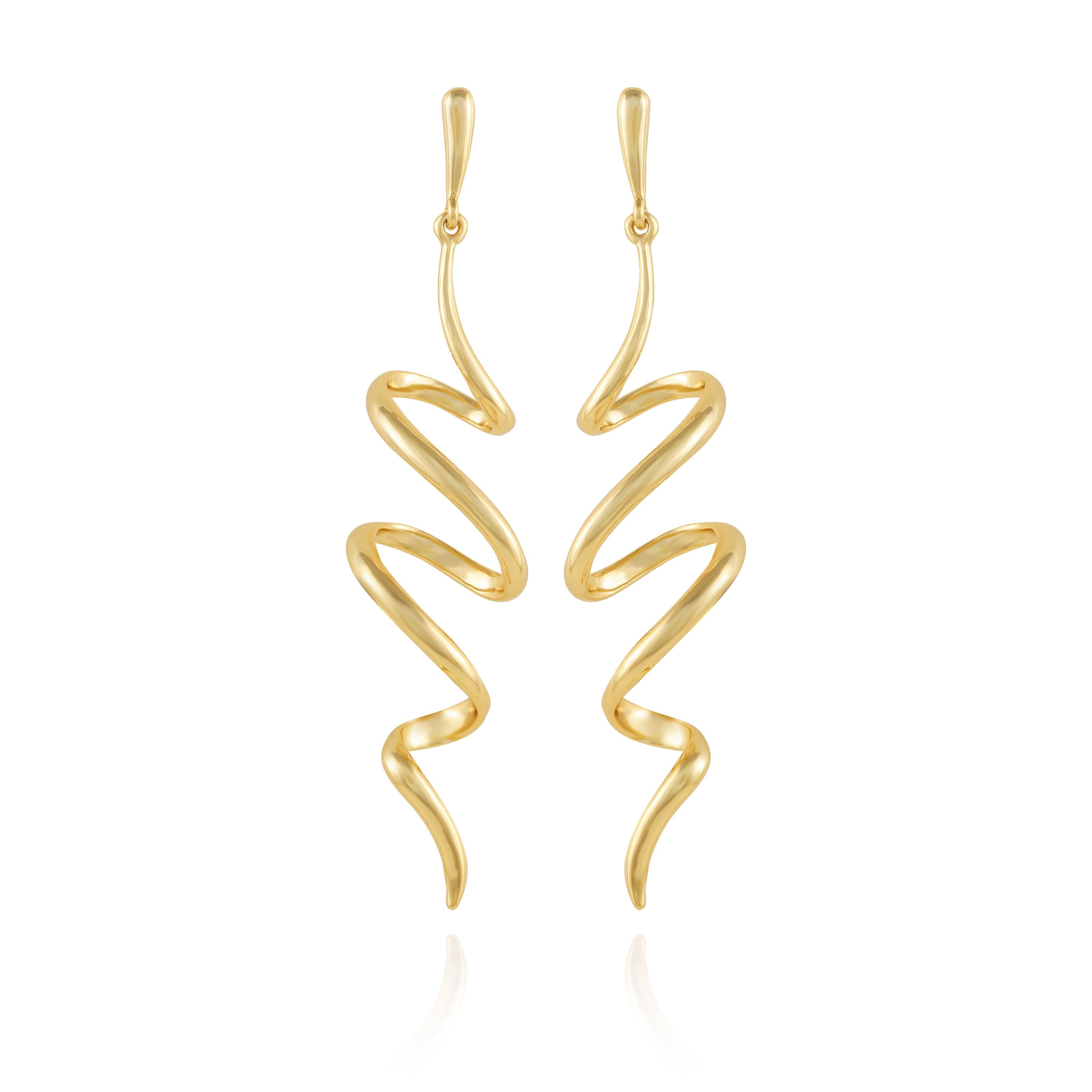 Goldtone Spiral Corkscrew Earrings
