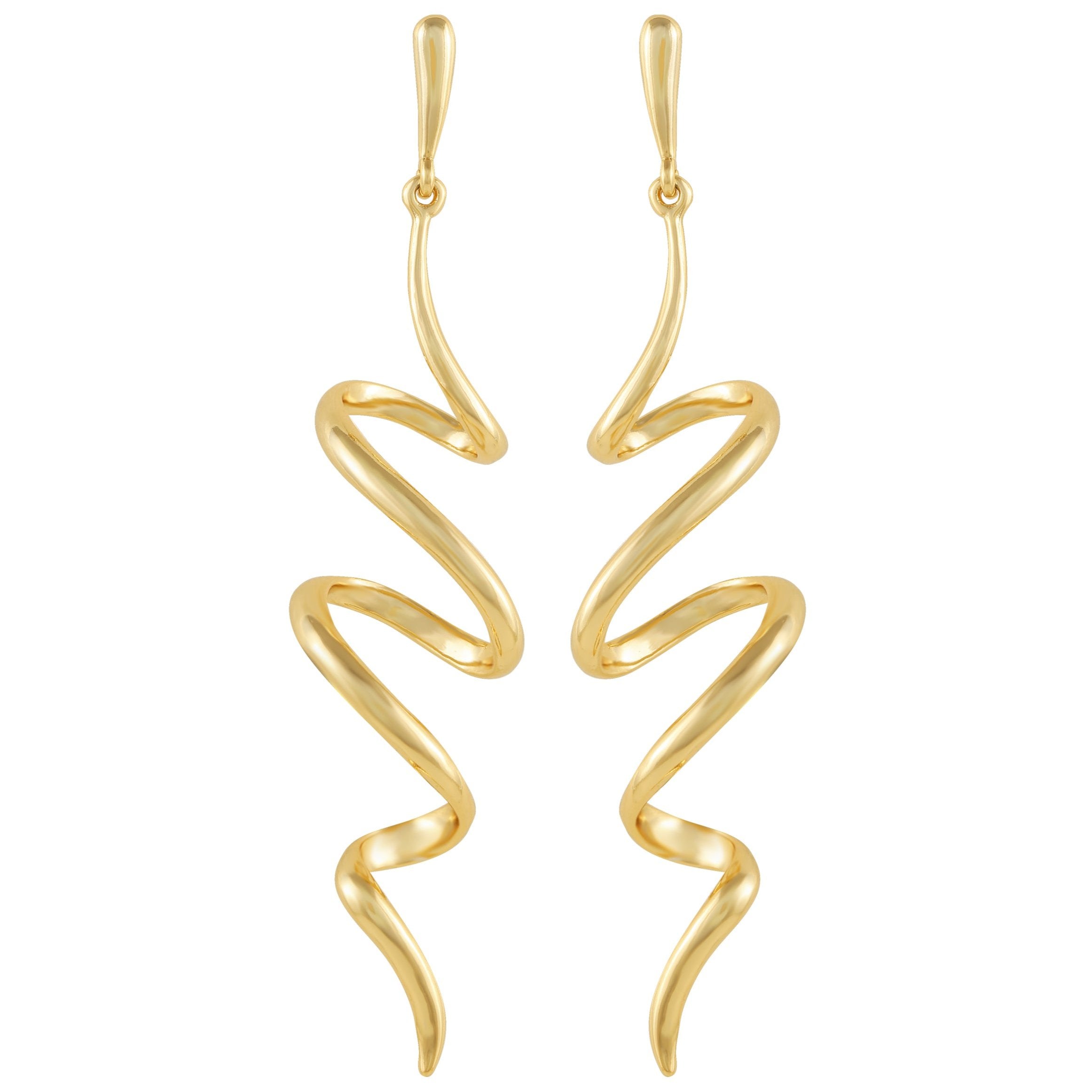 Goldtone Spiral Corkscrew Earrings