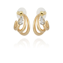 Goldtone Crystal Stone Small Hoop Earring