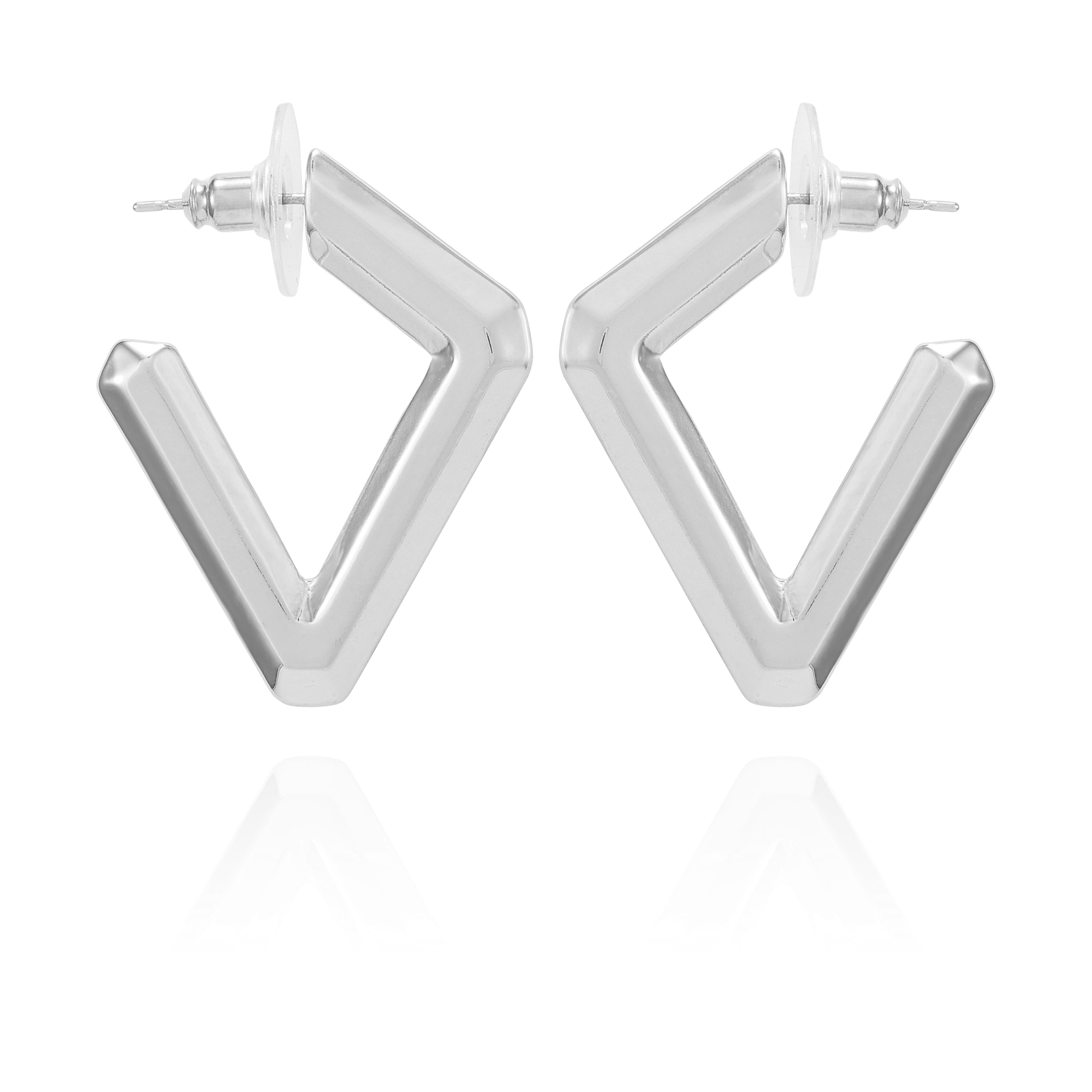 Diamond Shaped Hoop Earrings