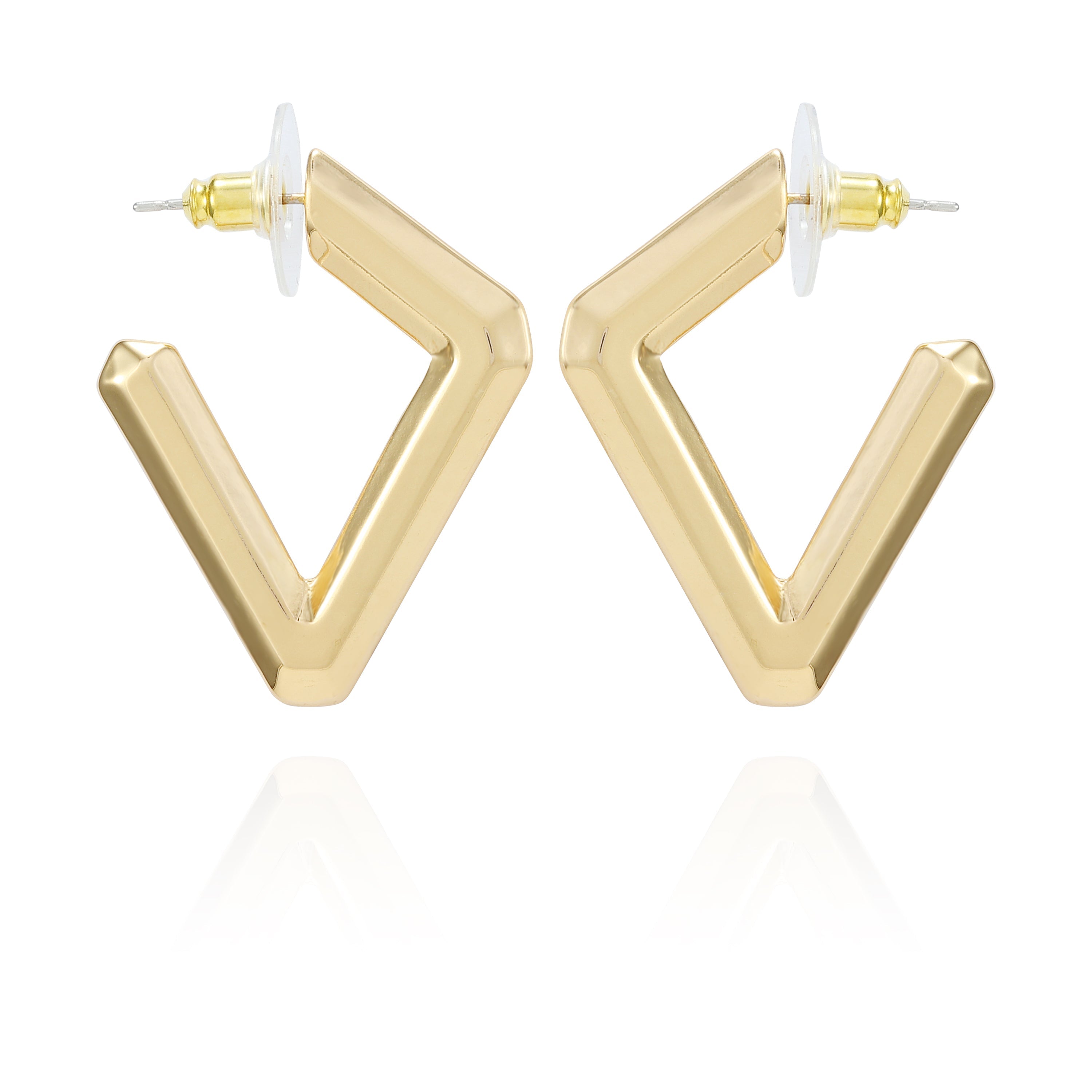 Diamond Shaped Hoop Earrings