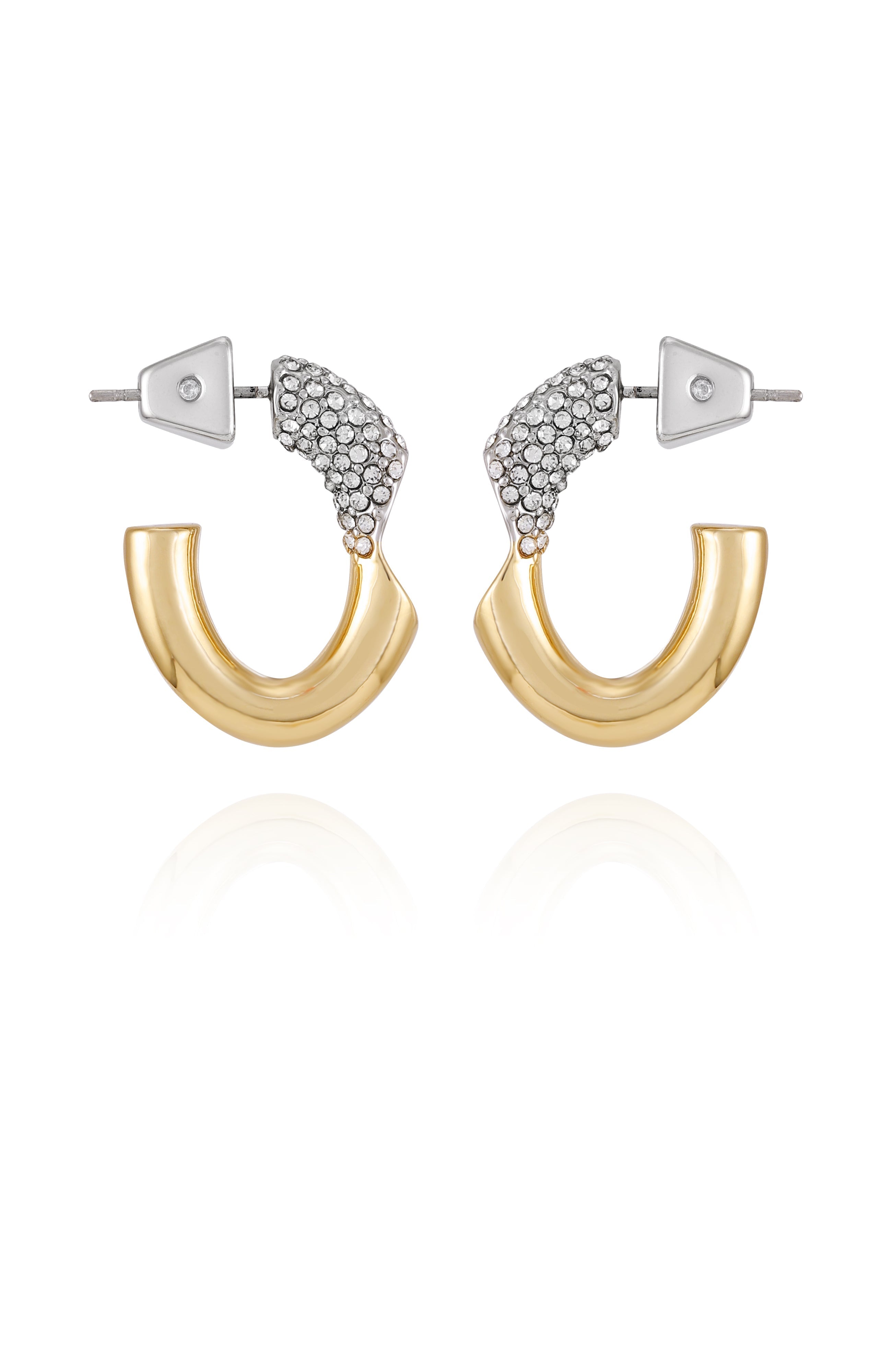Goldtone & Crystal Hoop Earrings