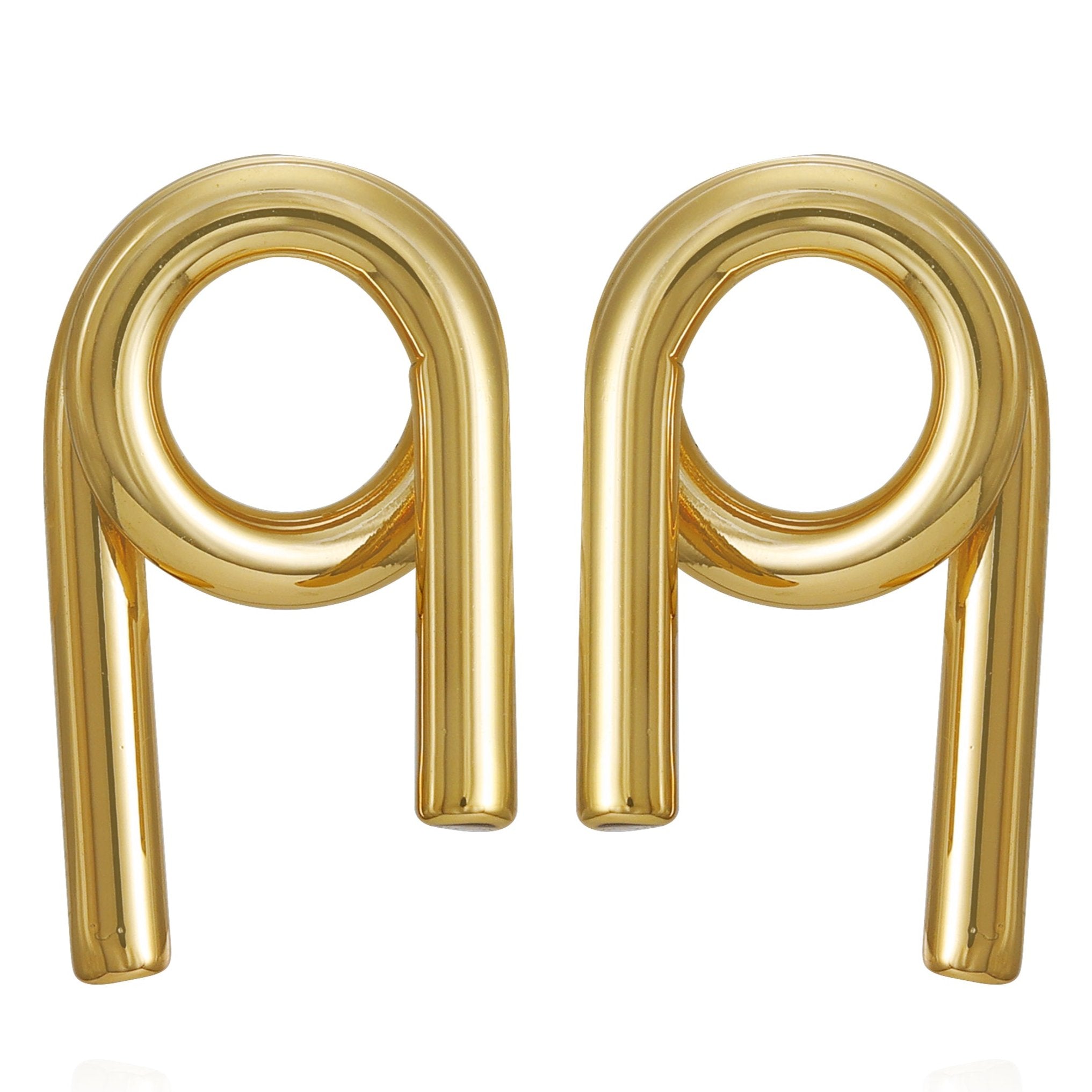 Goldtone Short Twisted Drop Earrings