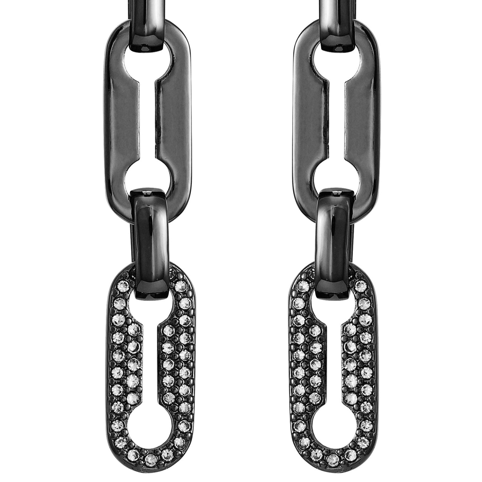 Hematite Link Dangle Drop Earrings