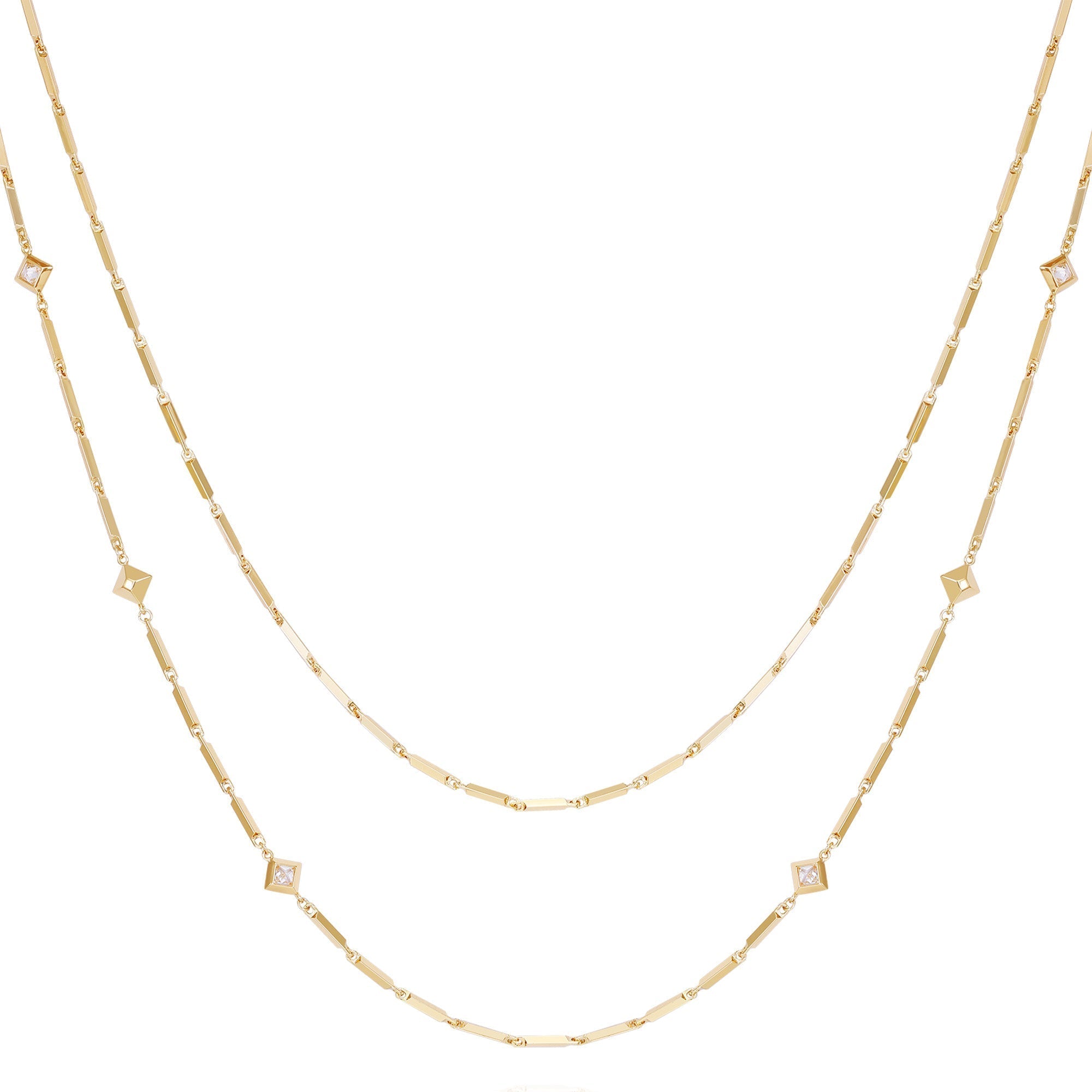 Goldtone Long Layered Necklace