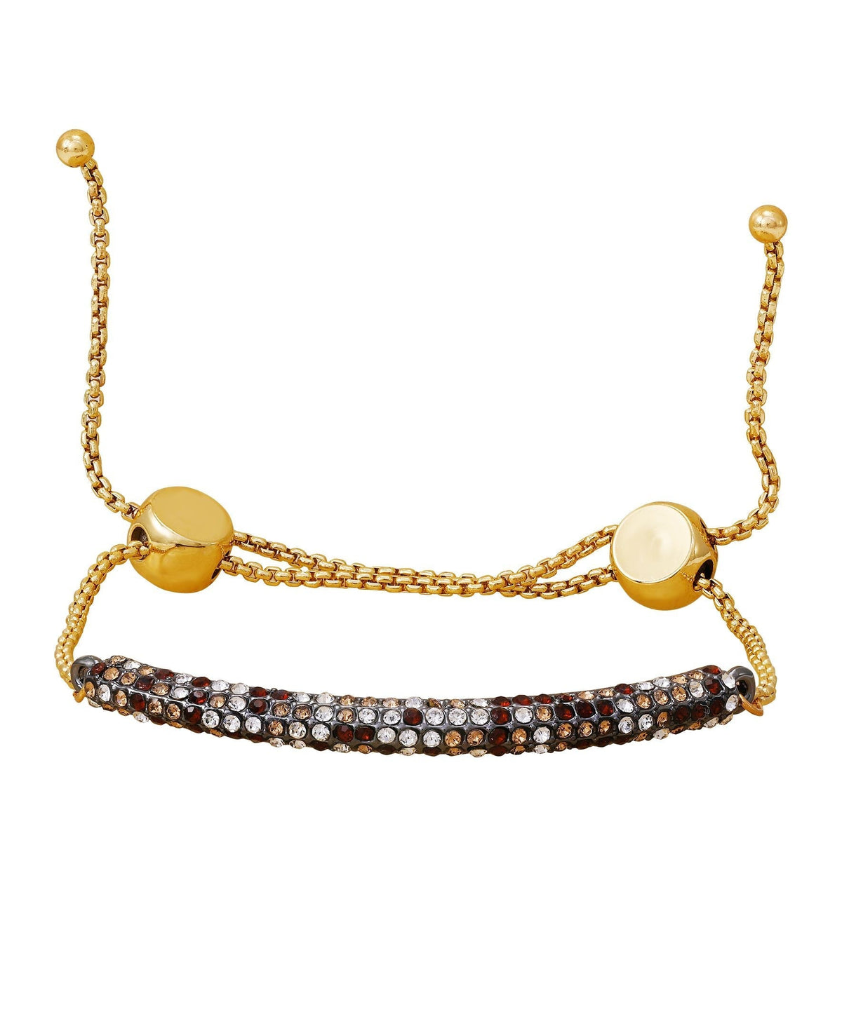 Goldtone Multi Crystal Stone Slider Bracelet