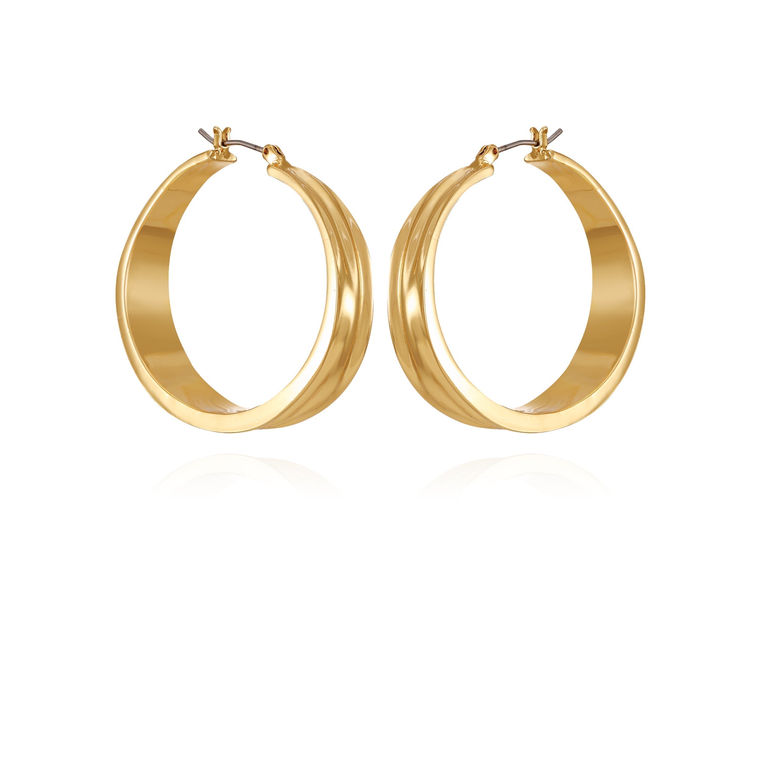 Goldtone Organic Hoop Earrings