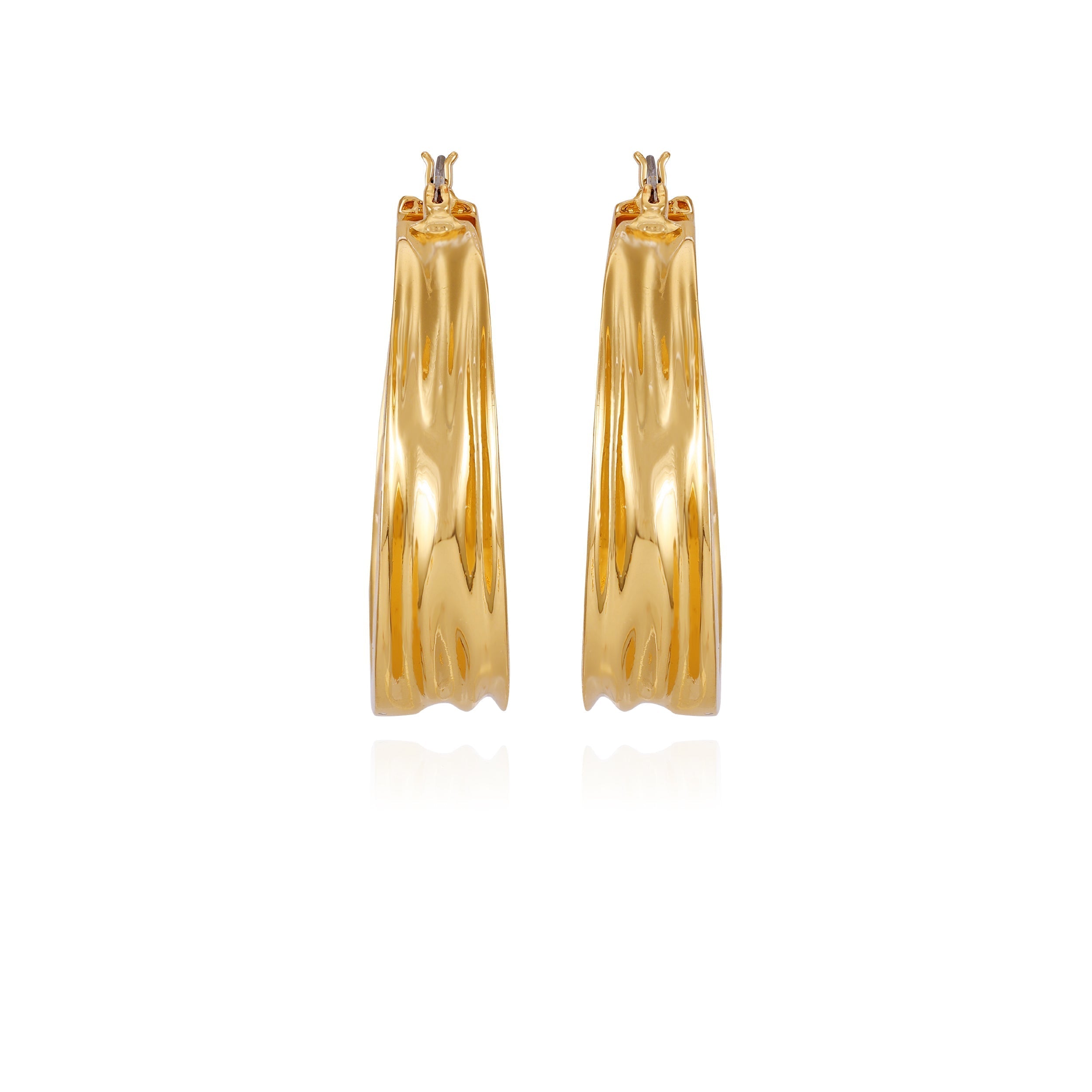 Goldtone Organic Hoop Earrings