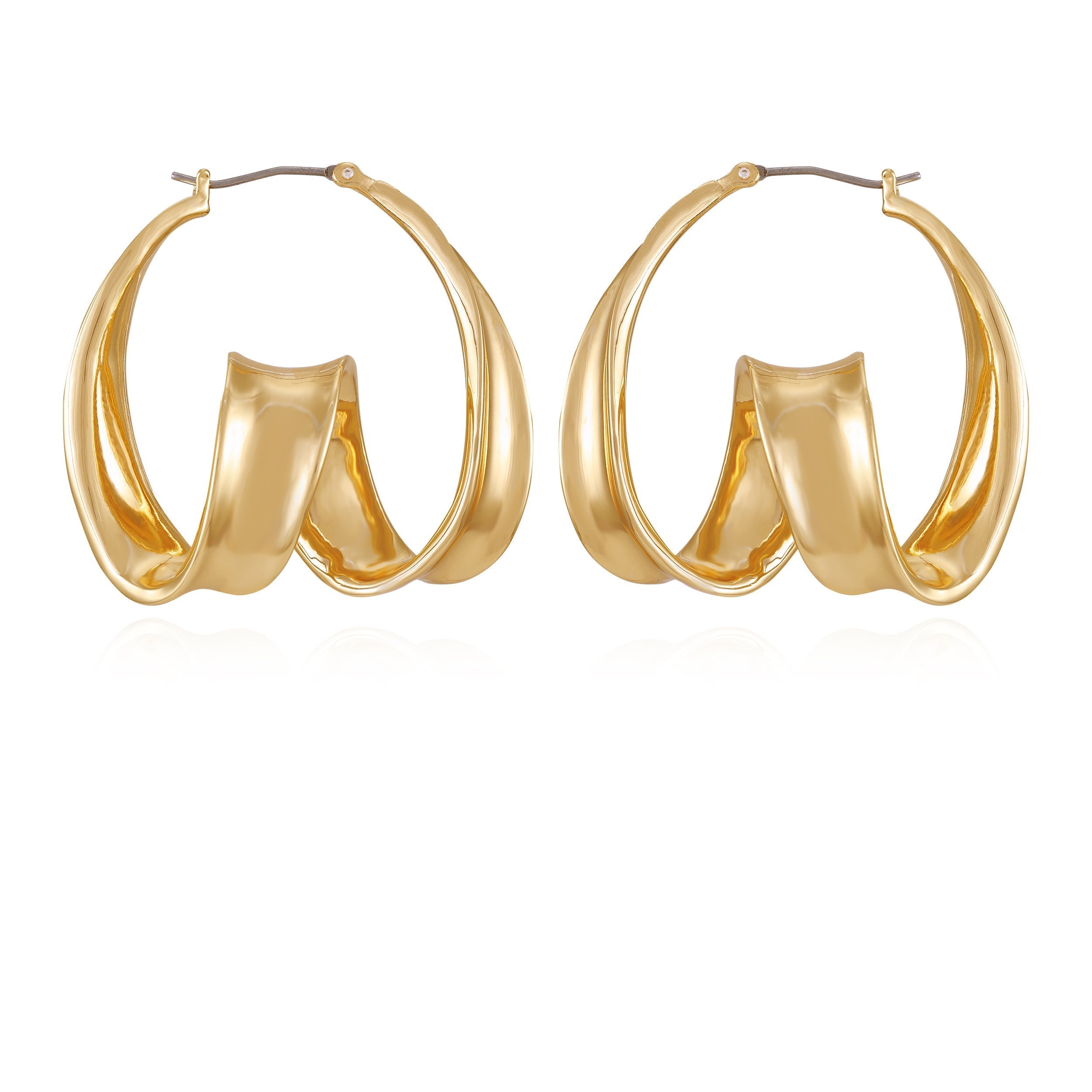 Goldtone Spiral Hoop Earrings