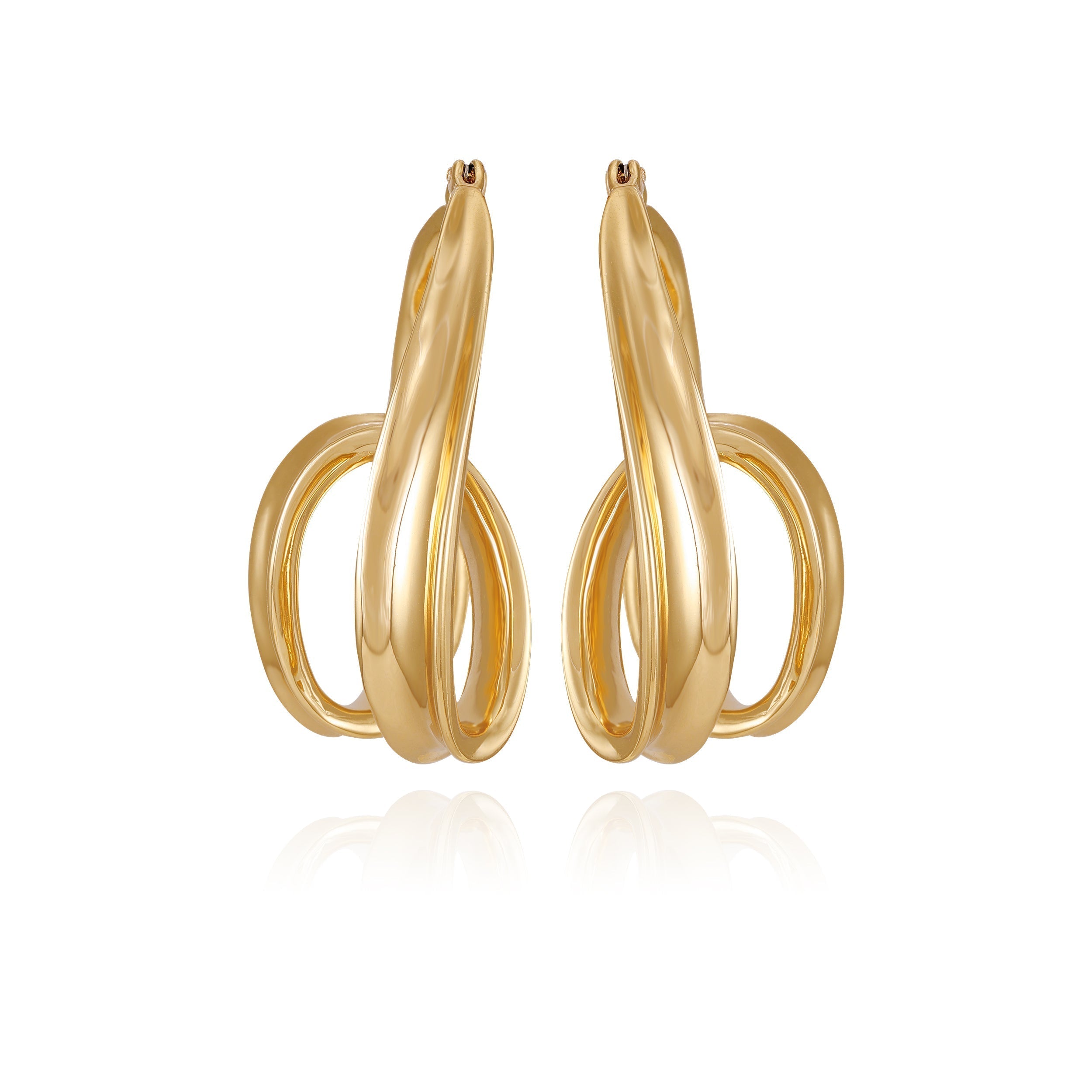 Goldtone Spiral Hoop Earrings