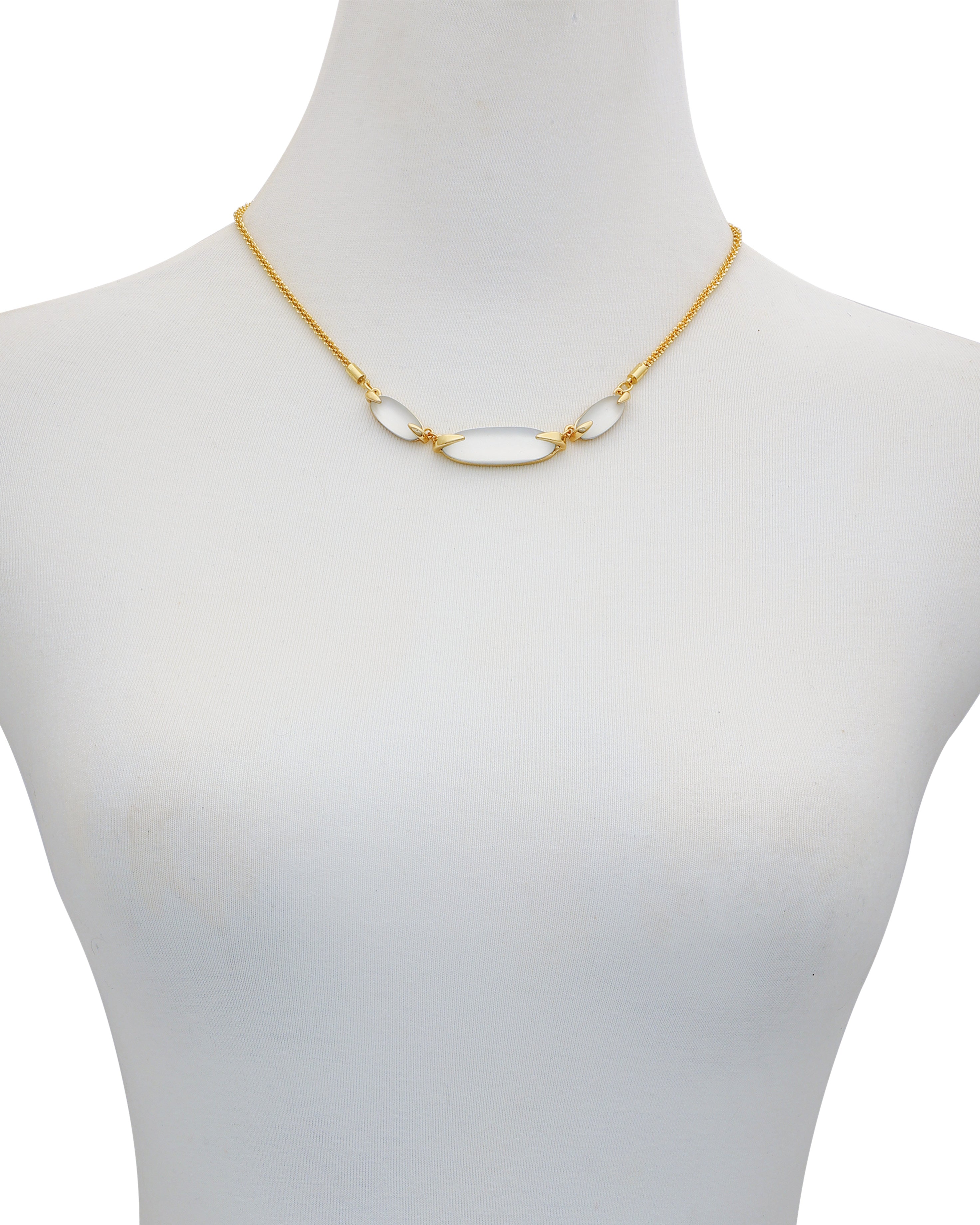 Goldtone Stone Collar Necklace