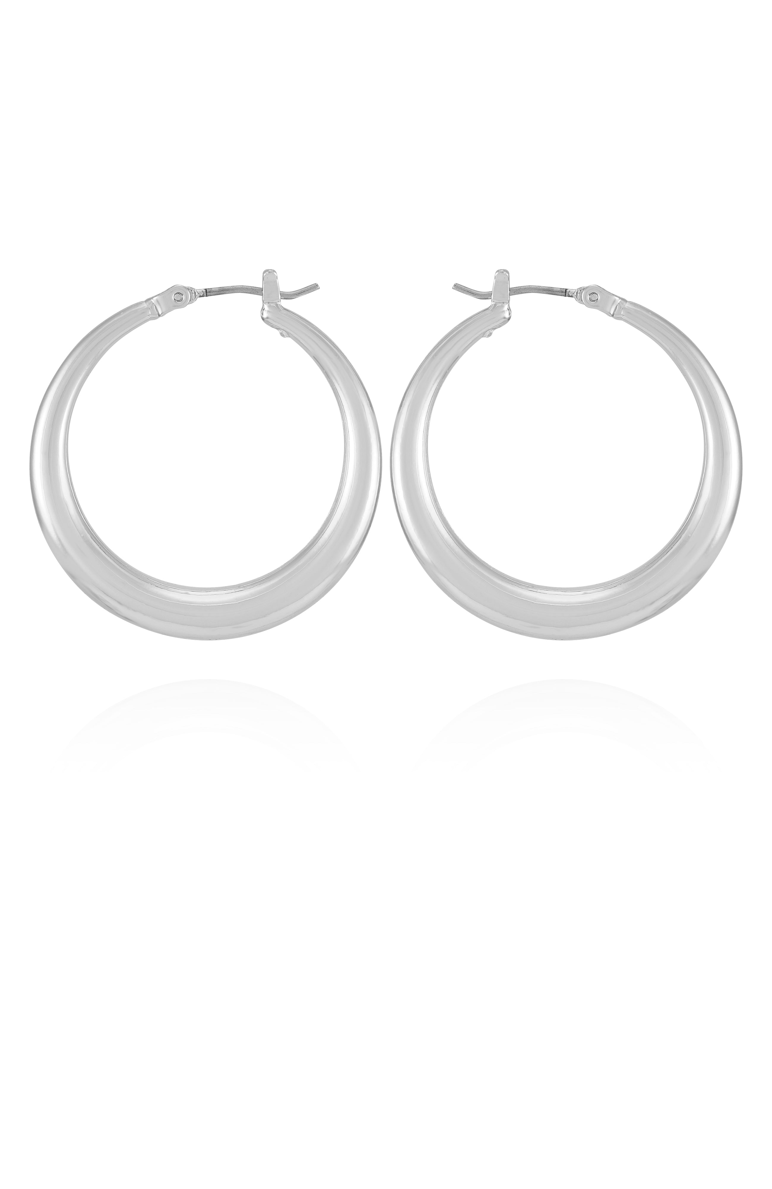 Classic Silvertone Hoop Earrings