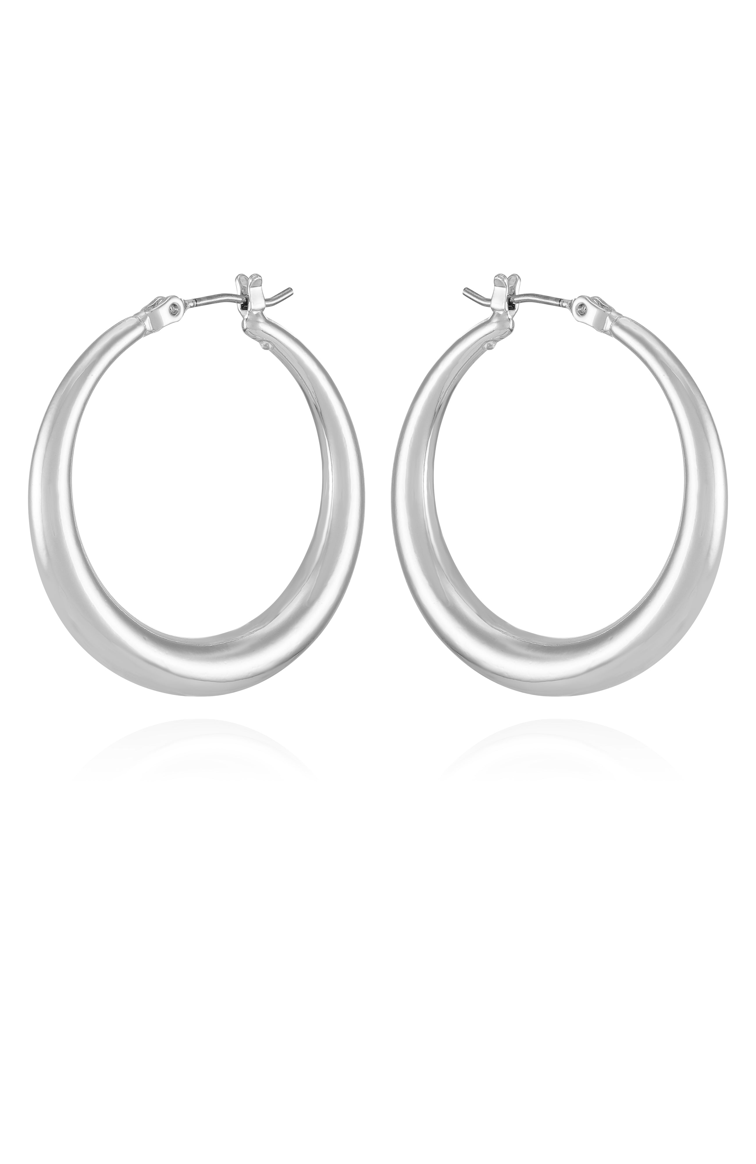 Classic Silvertone Hoop Earrings