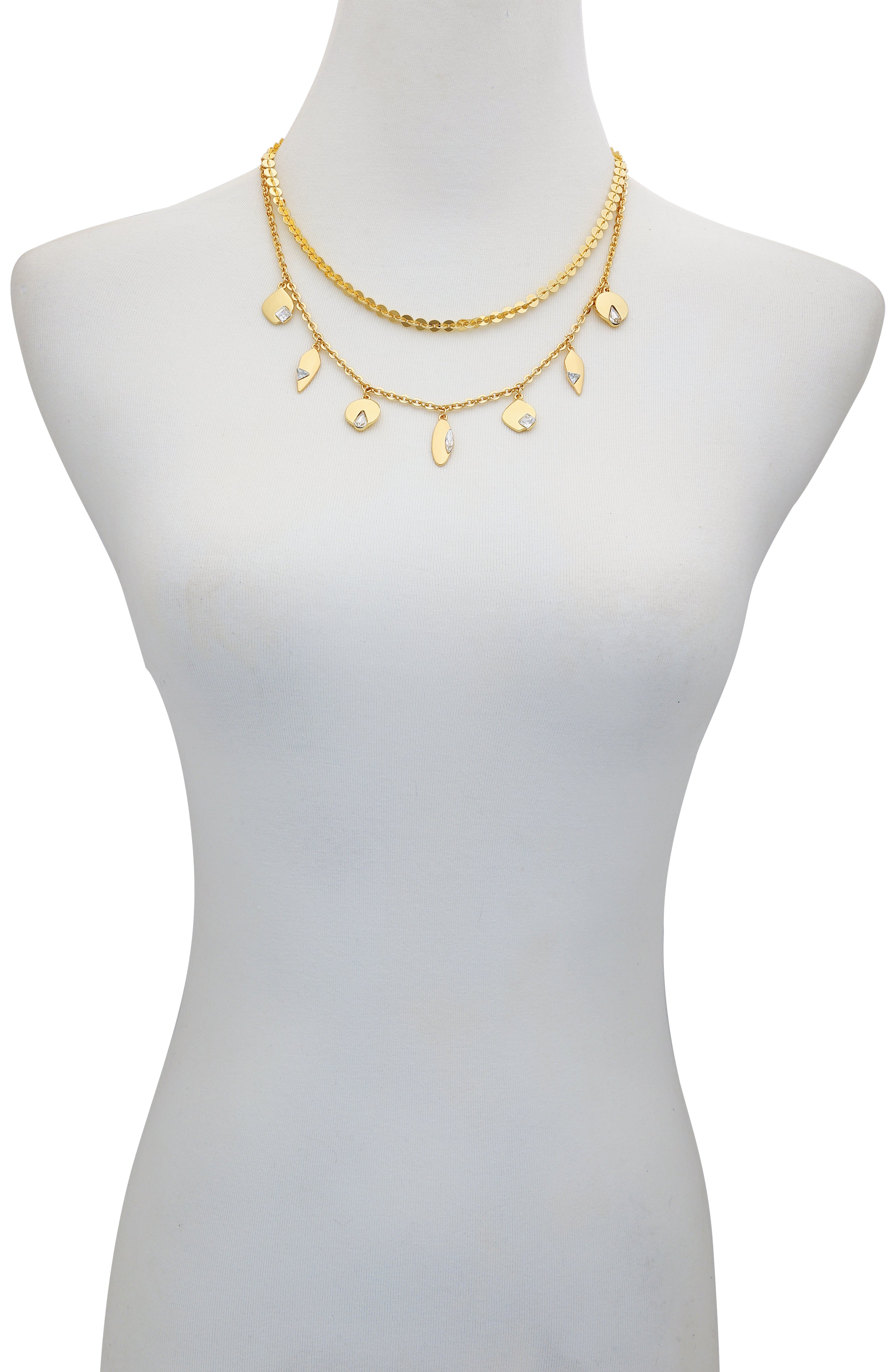 Goldtone Charm Layered Necklace
