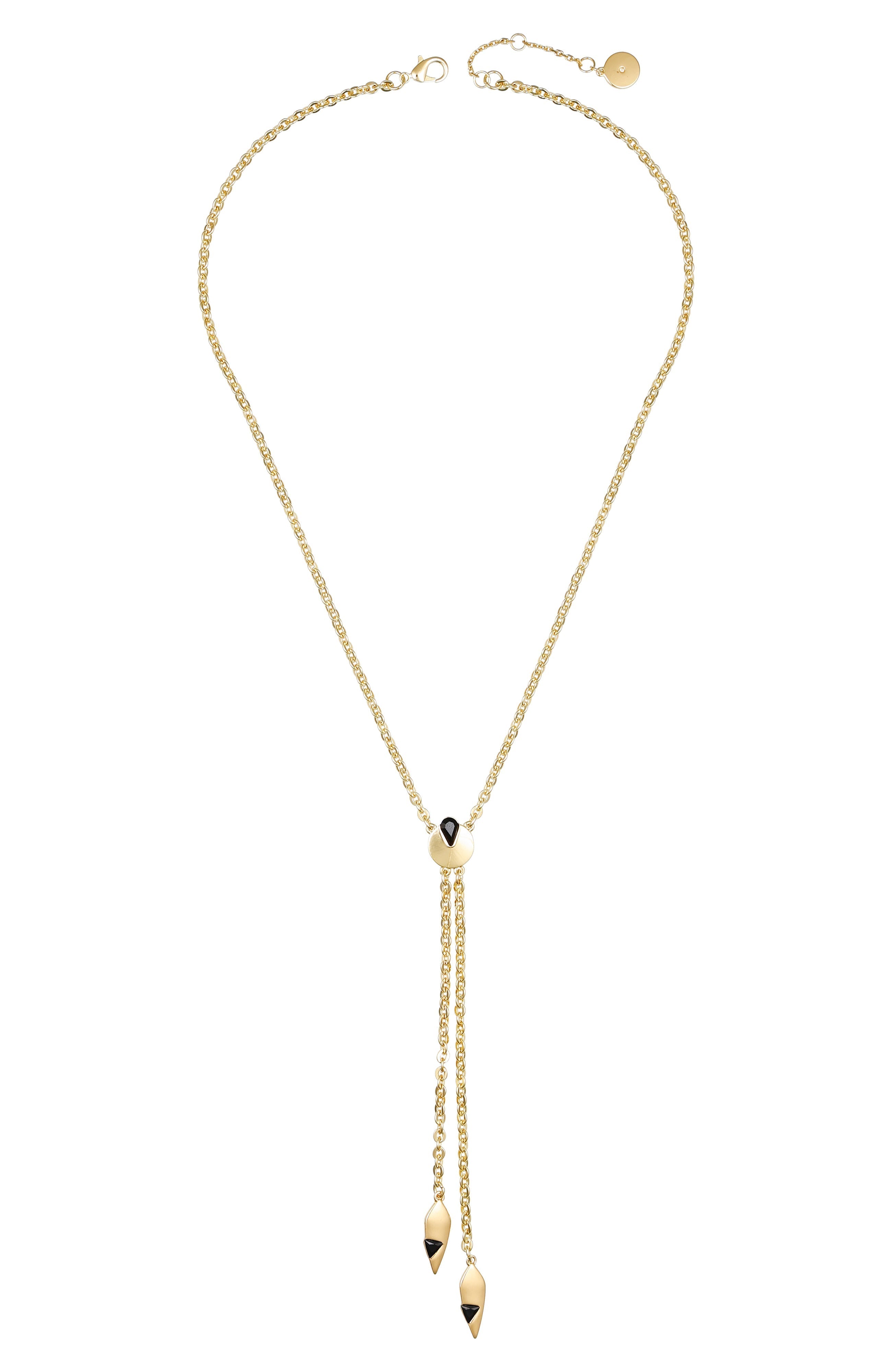 Goldtone & Black Drop Pendant Necklace