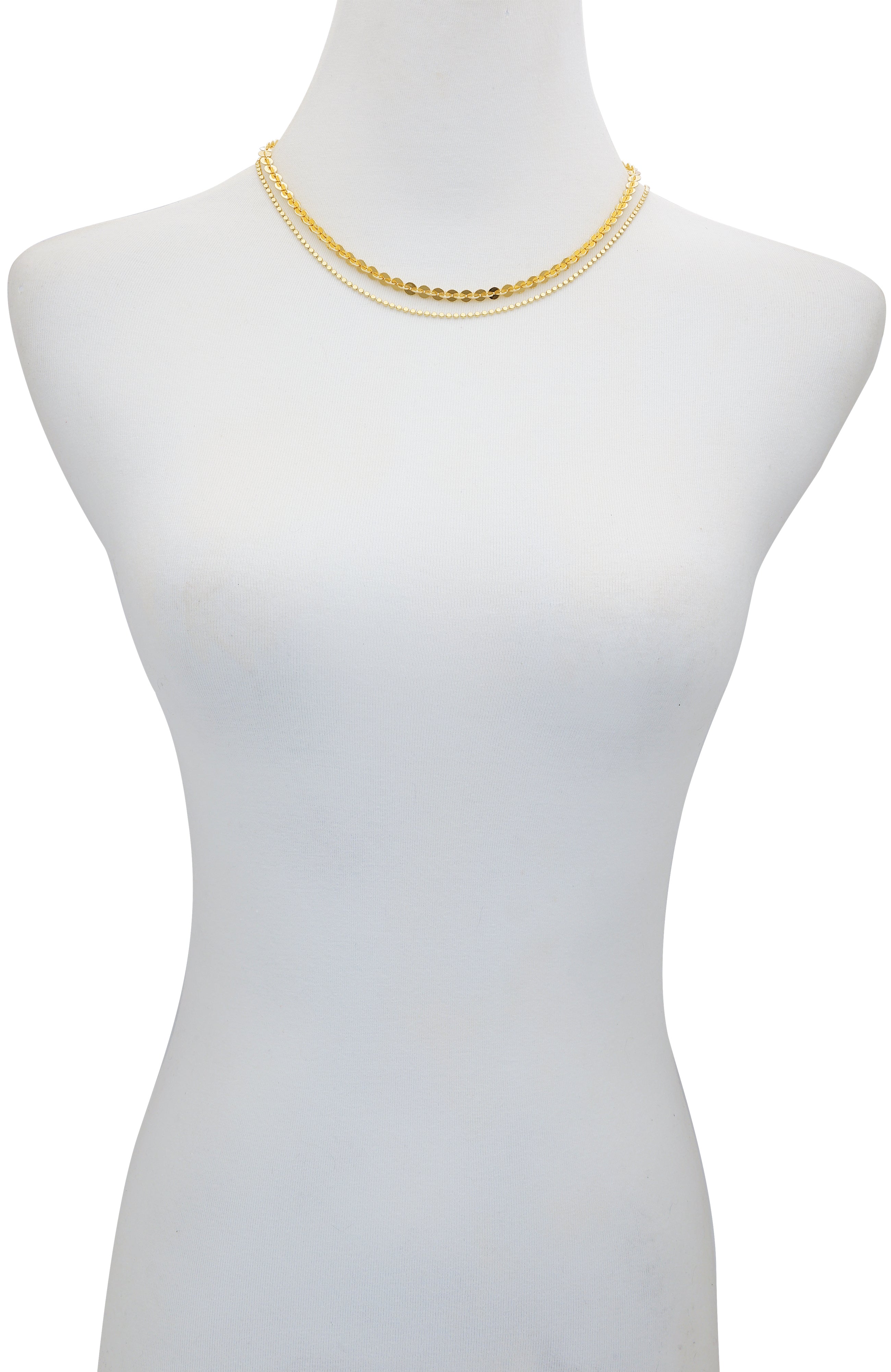 Layered Goldtone Chain Necklace