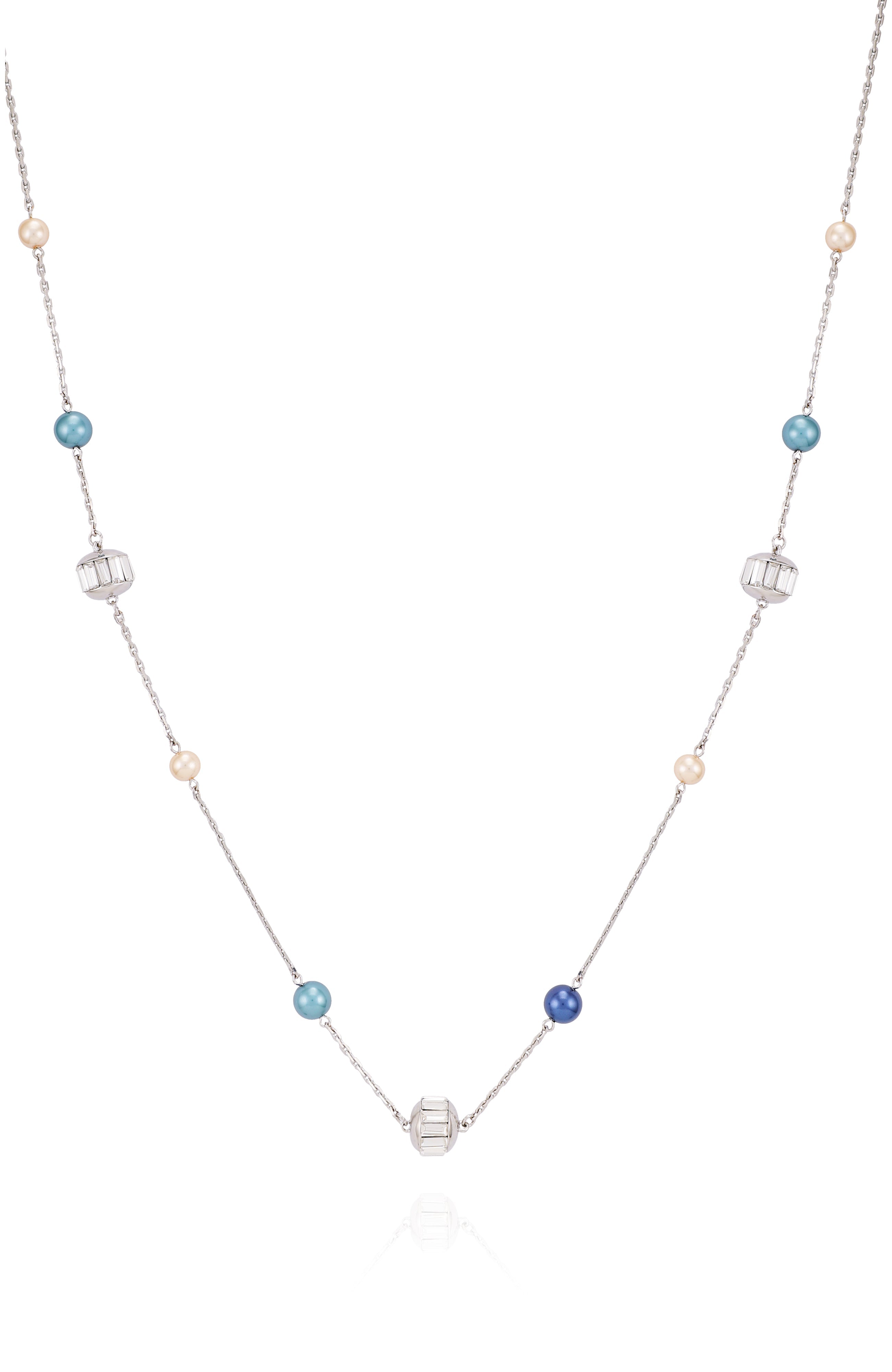 Multicolor Pearl Bead Long Necklace