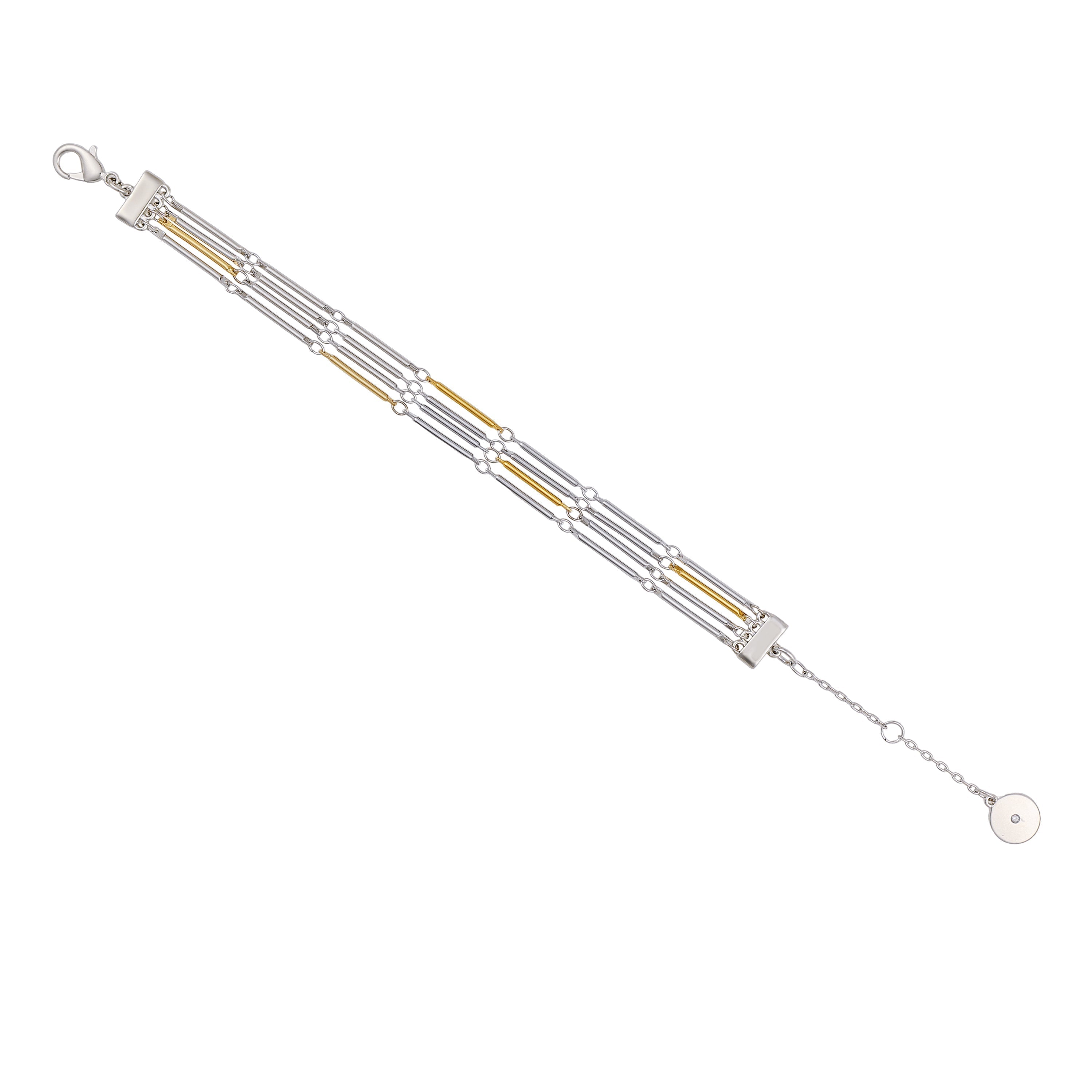 Multi Row Two Tone Bracelet