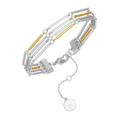 Multi Row Two Tone Bracelet