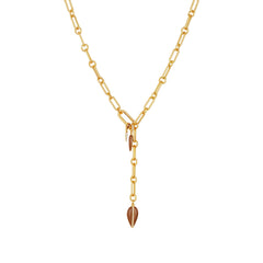 Goldtone Link Lariat Necklace
