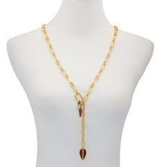 Goldtone Link Lariat Necklace