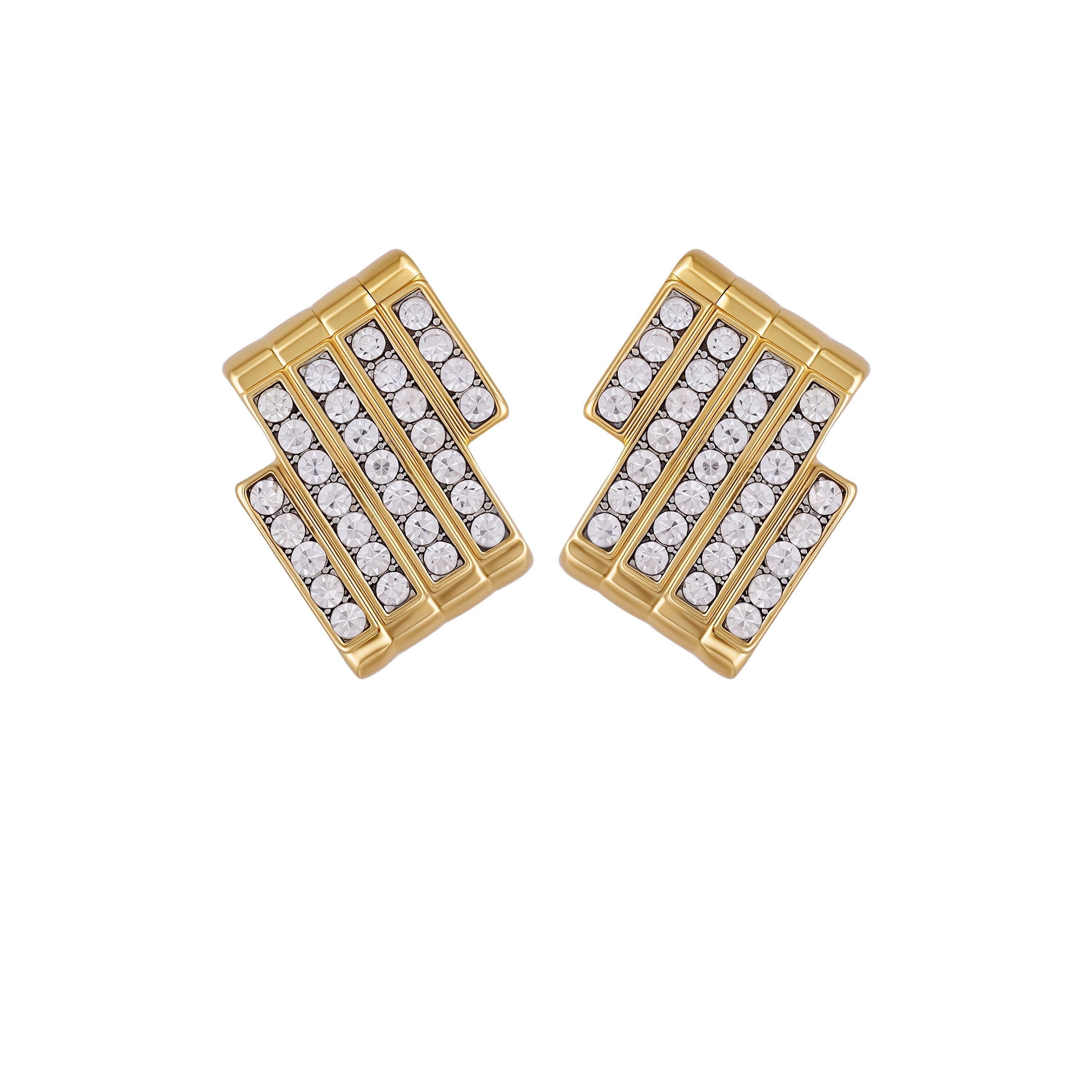 Crystal Bar Stud Earrings