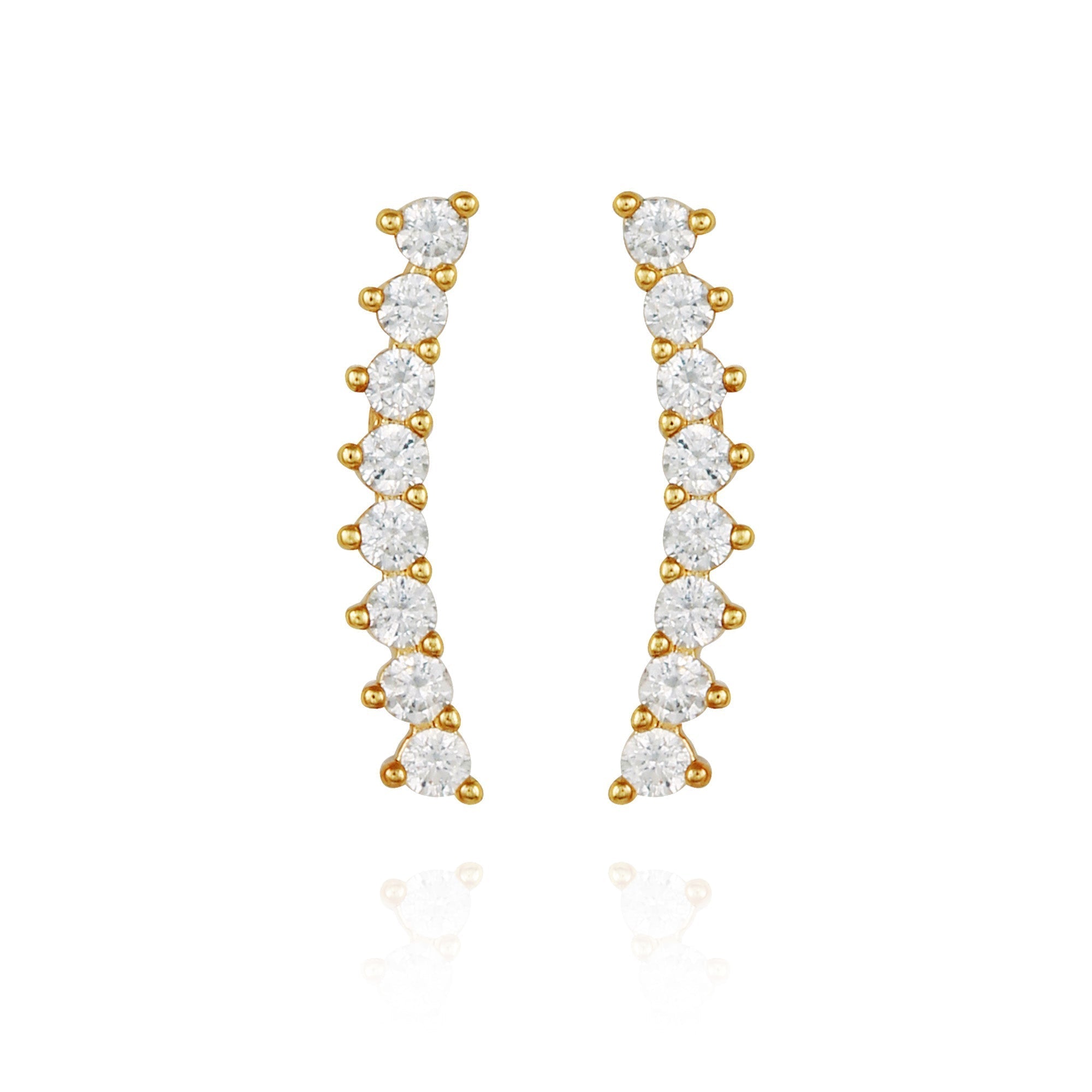 Cubic Zirconia Climber Earrings