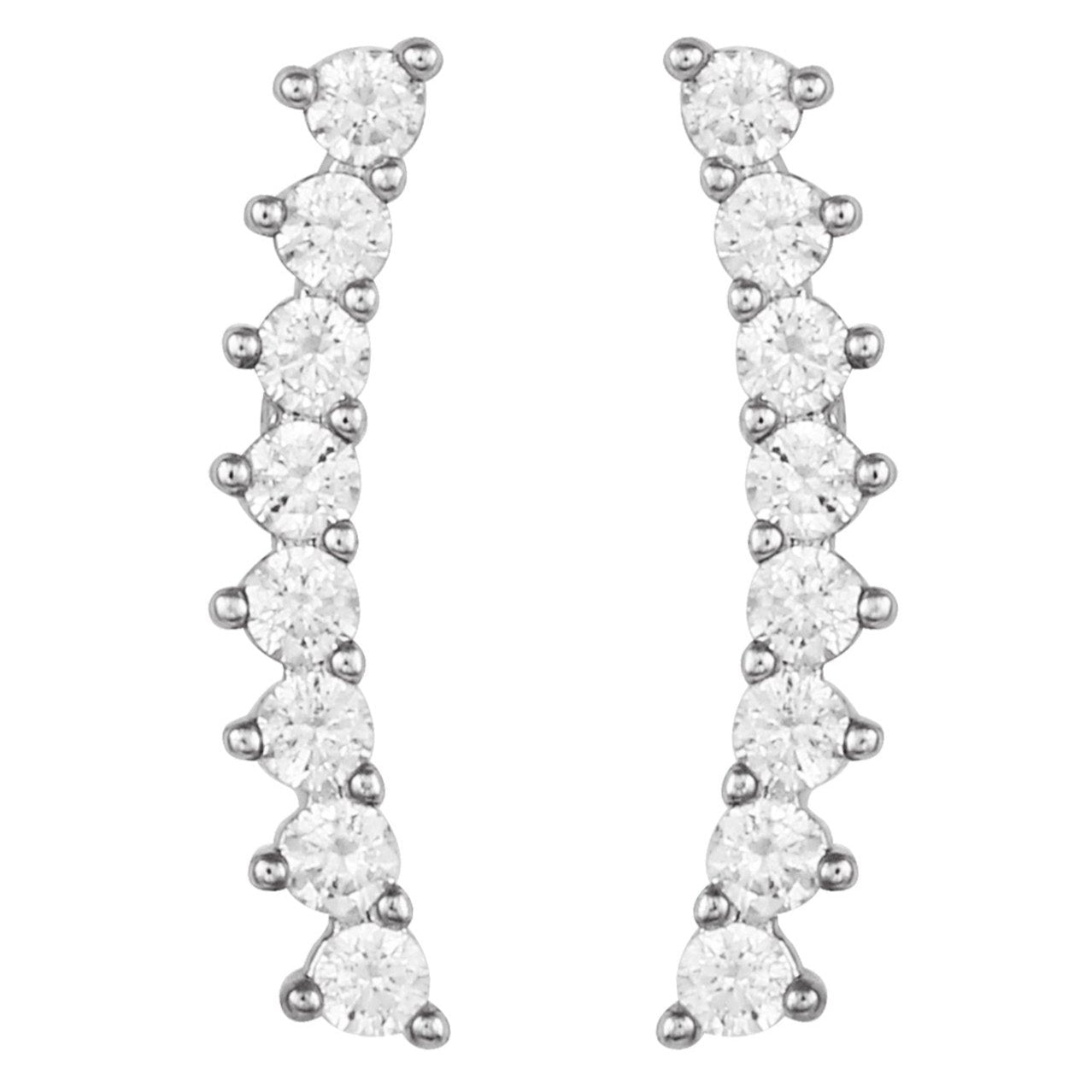 Cubic Zirconia Climber Earrings