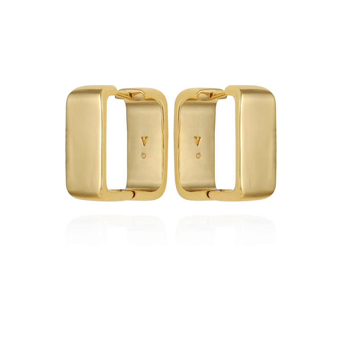 Brass Rectangle Hoop Earrings