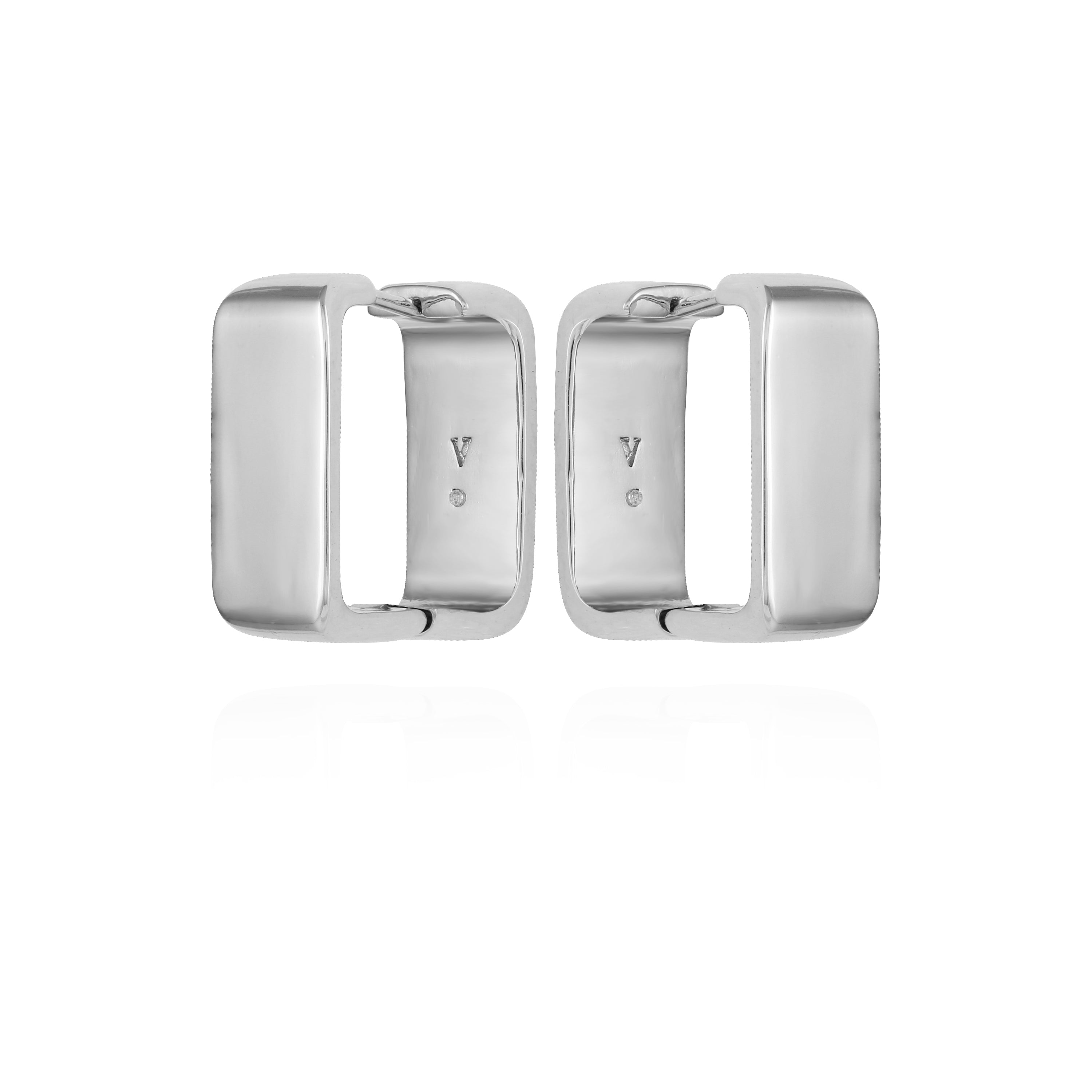Brass Rectangle Hoop Earrings