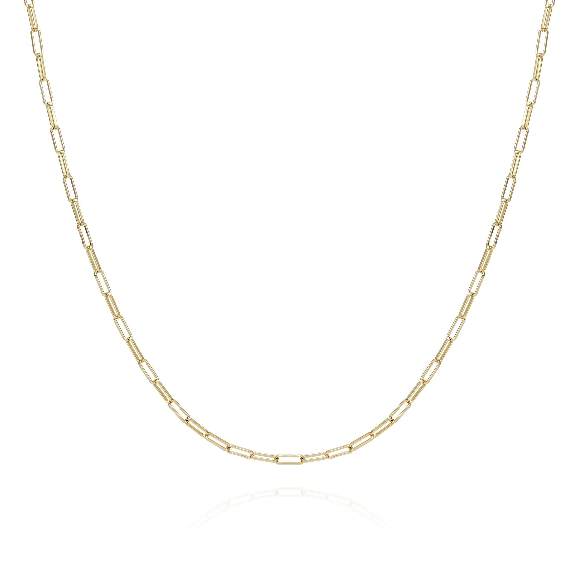 Goldtone Paper Clip Chain Link Necklace