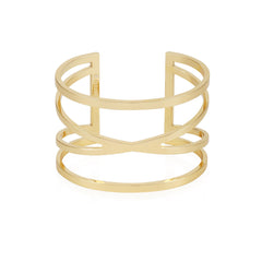 Goldtone Twisted Double Cuff Bracelet