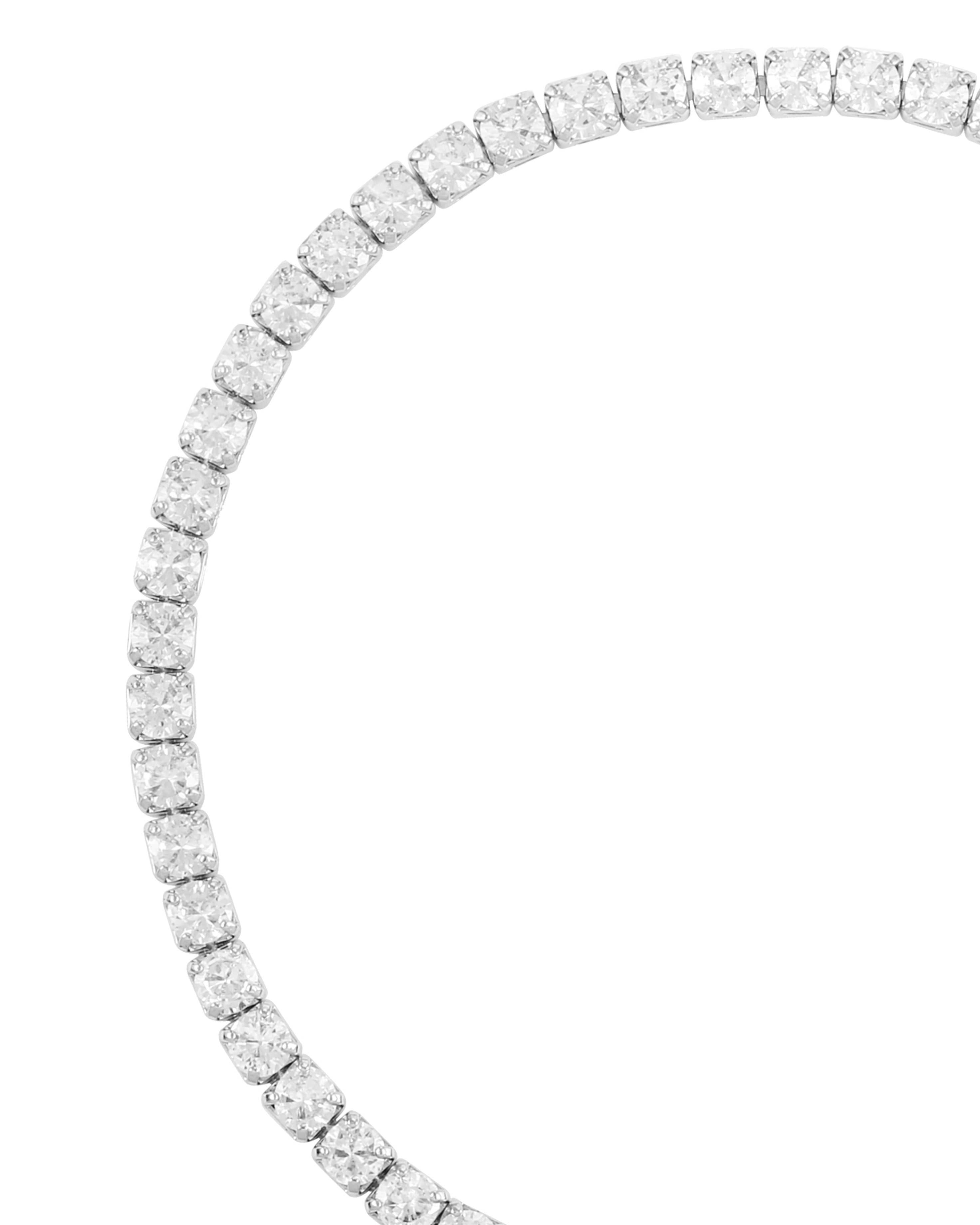 Silver Color Cubic Zirconia Chain Tennis Bracelet